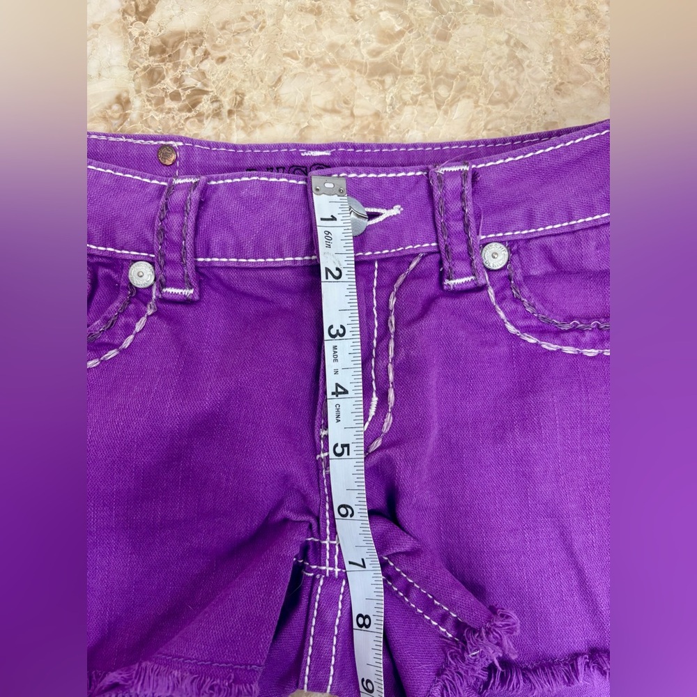 Miss Me Purple Women's Denim Shorts - Picture 6 of 7